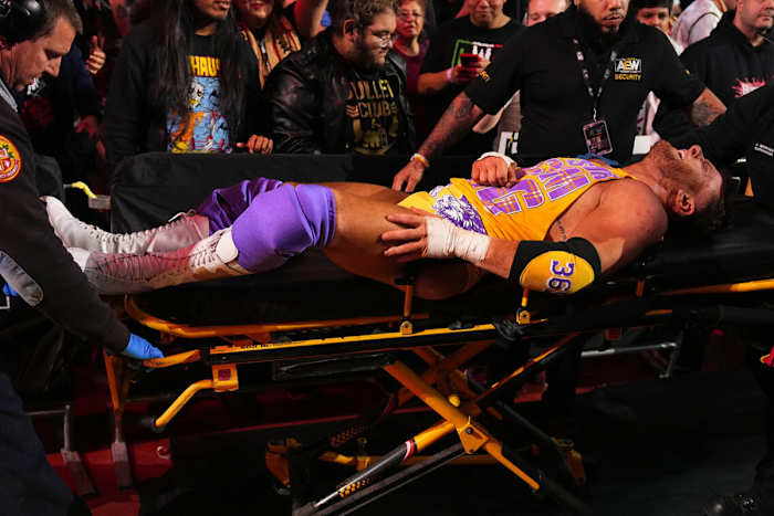 MJF was “injured” by The Gunns on the pre-show...